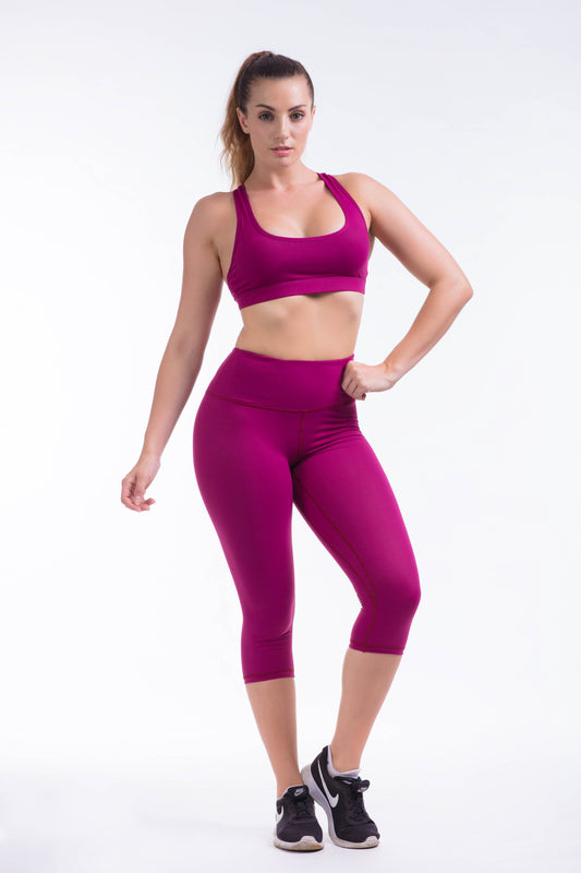 BARE IN MIND CROP 19" - MAGENTA - hustletics.com