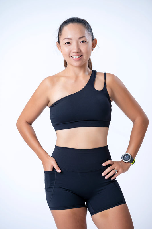 DESIRE ASYMMETRICAL BRA - BLACK